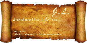 Jakabovits Léna névjegykártya