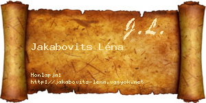 Jakabovits Léna névjegykártya